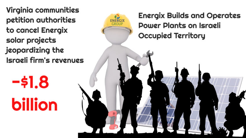 Virginia communities (Endless Caverns, Caroline, Carroll) petition authorities to cancel Energix solar projects jeopardizing $1.8 of the Israeli firm's revenues