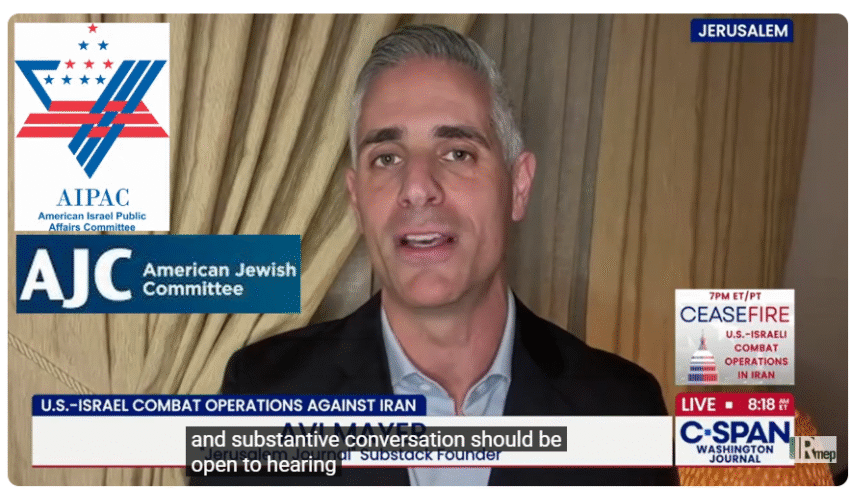 Former AIPAC AJC operative Avi Mayer